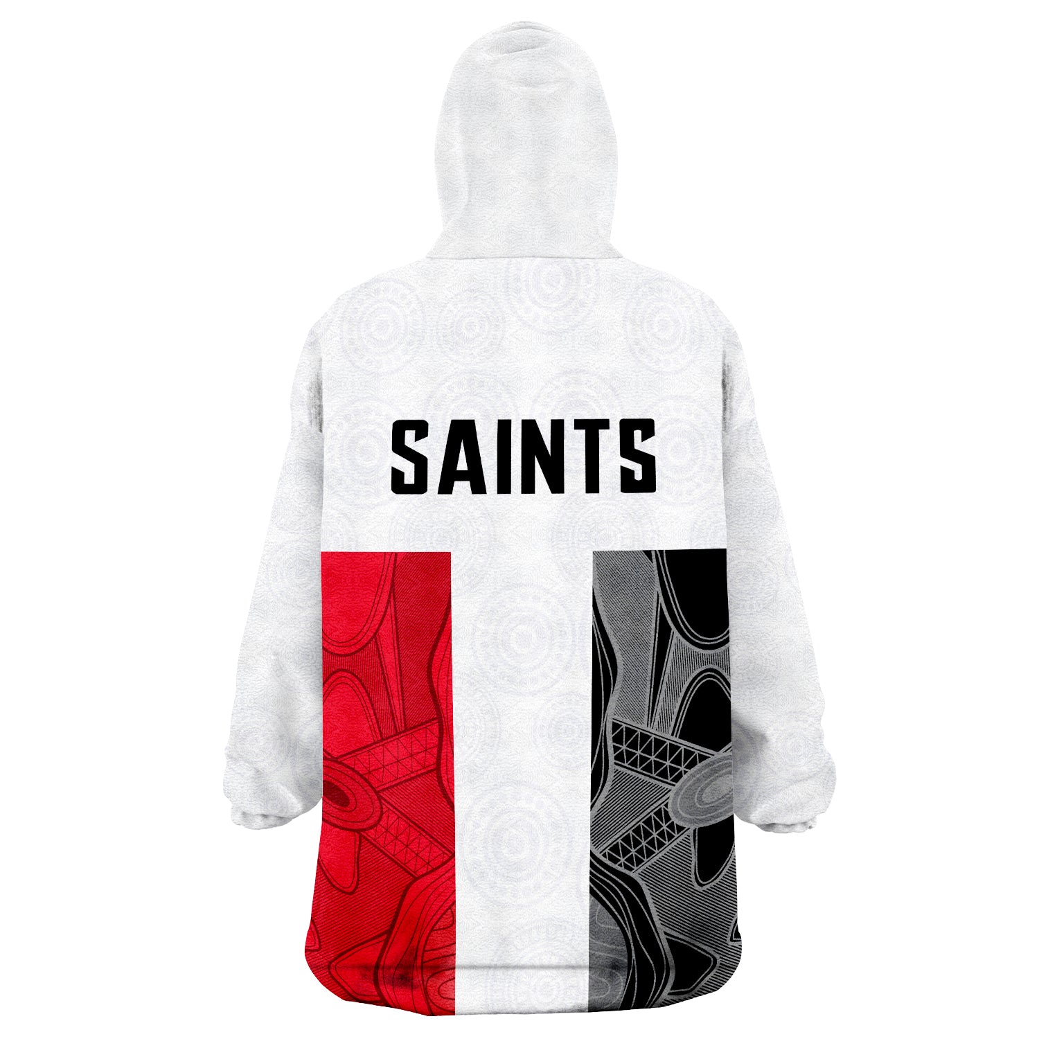 (Custom Personalised) Saints Football St Kilda Indigenous Wearable Blanket Hoodie - Vibe Hoodie Shop