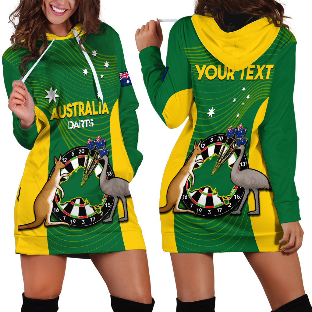 (Custom Personalised) Australia Darts National Color Mix Kangaroo And Emu Hoodie Dress - Vibe Hoodie Shop