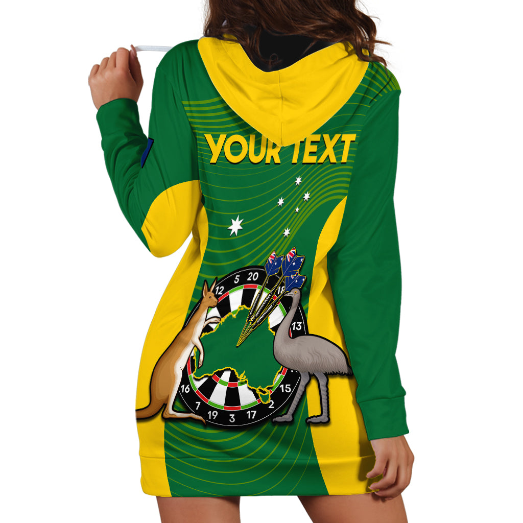 (Custom Personalised) Australia Darts National Color Mix Kangaroo And Emu Hoodie Dress - Vibe Hoodie Shop