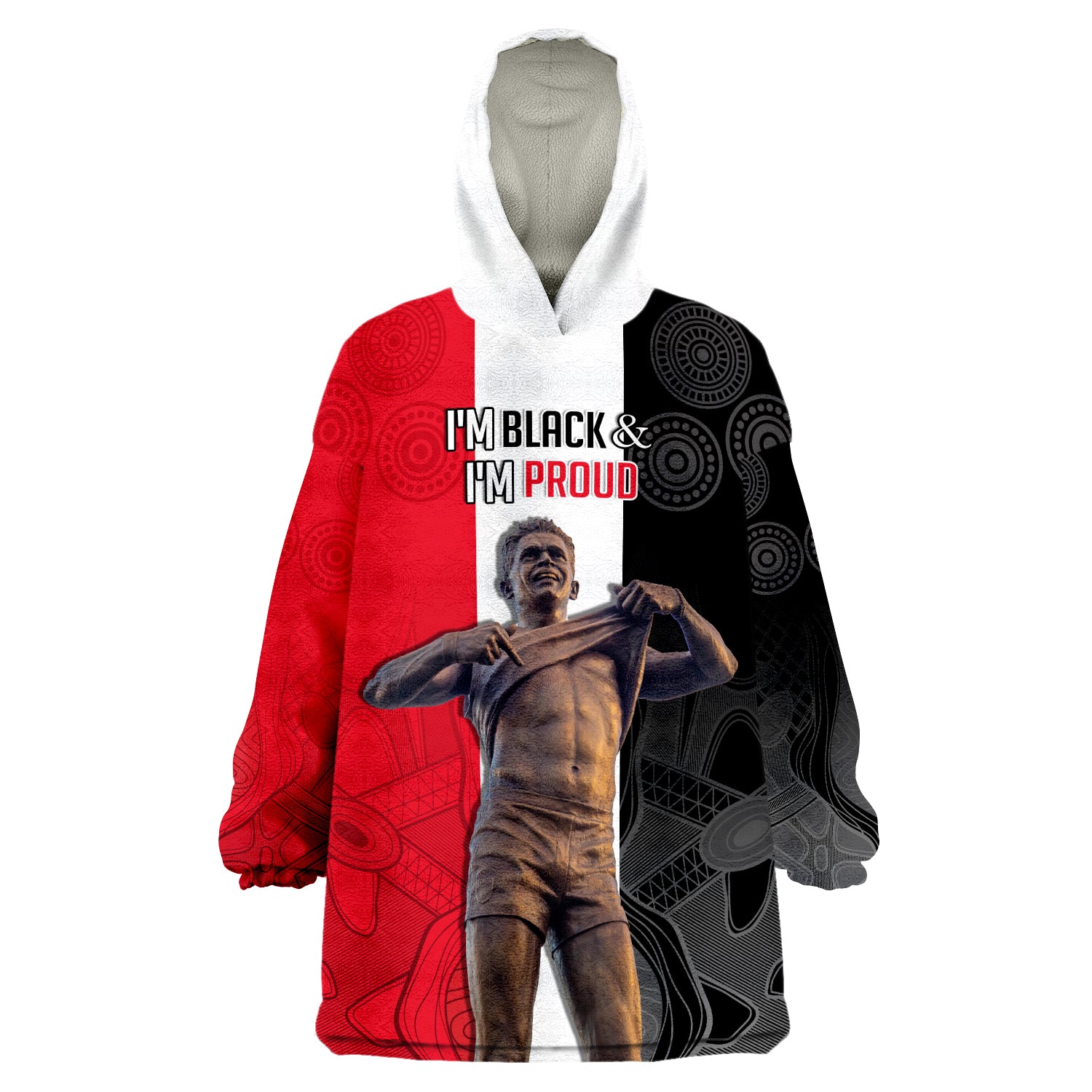 (Custom Personalised) Saints Football Proud Nicky Winmar Wearable Blanket Hoodie - Vibe Hoodie Shop