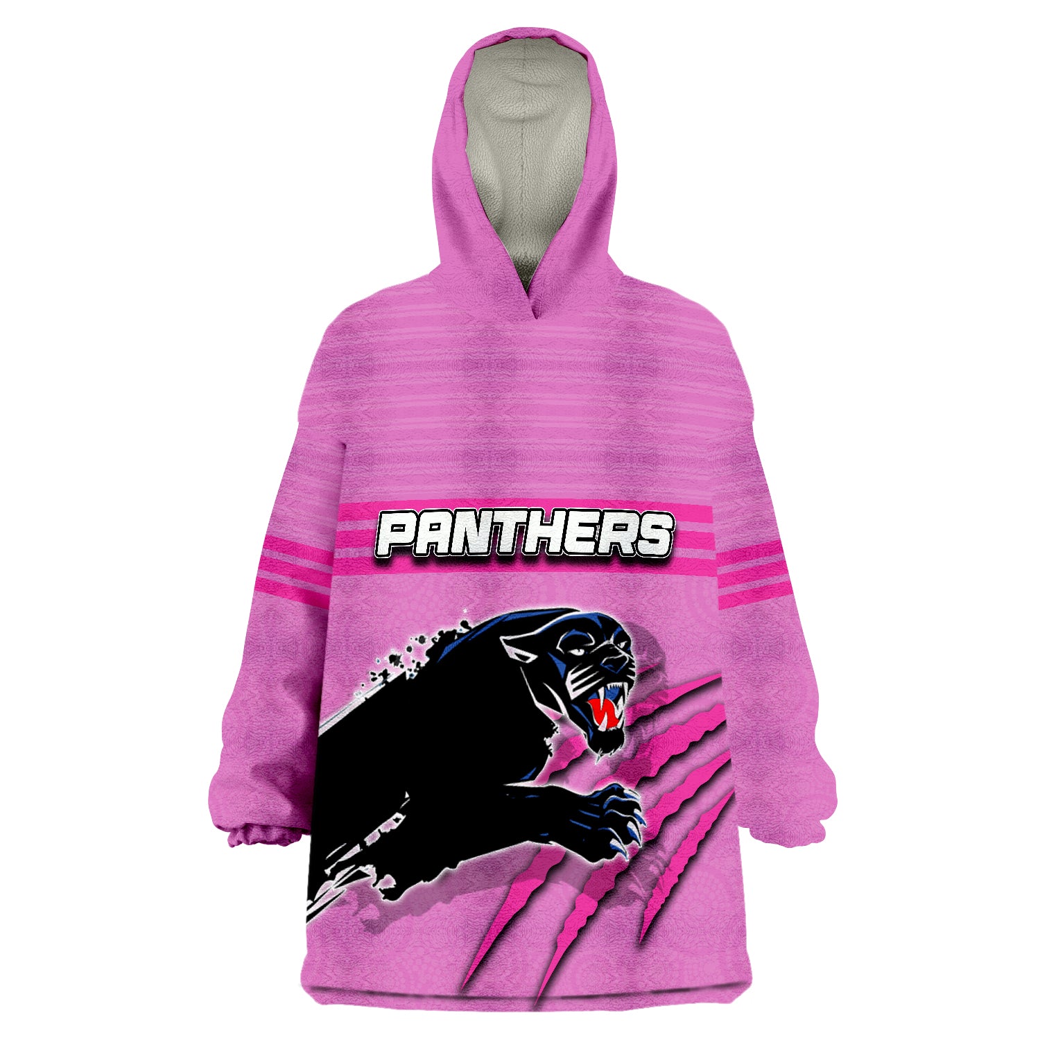 Panthers Aboriginal Dot Patterns Pink Style Wearable Blanket Hoodie - Vibe Hoodie Shop