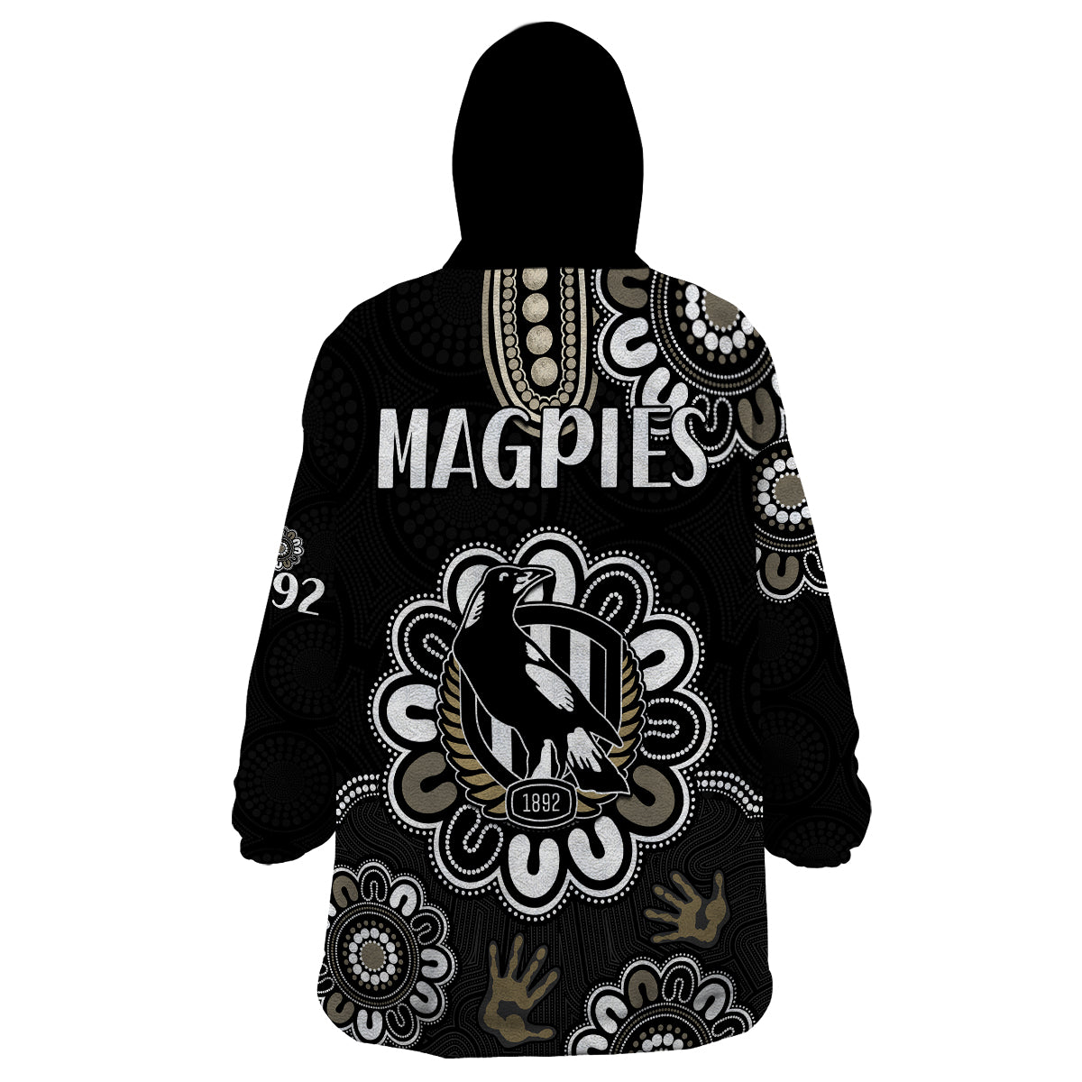 AFL Collingwood Magpies Football Magpies 1892 Wearable Blanket Hoodie - Vibe Hoodie Shop