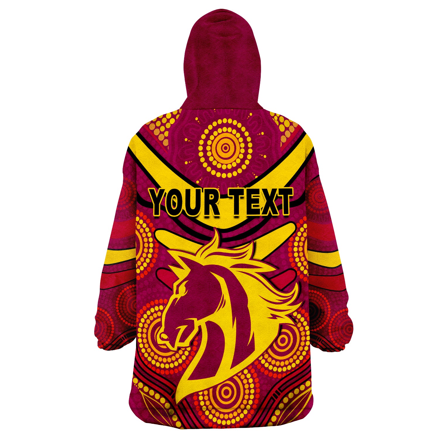 (Custom Personalised) Broncos NAIDOC Week 2022 Aboriginal Get Up Wearable Blanket Hoodie - Vibe Hoodie Shop