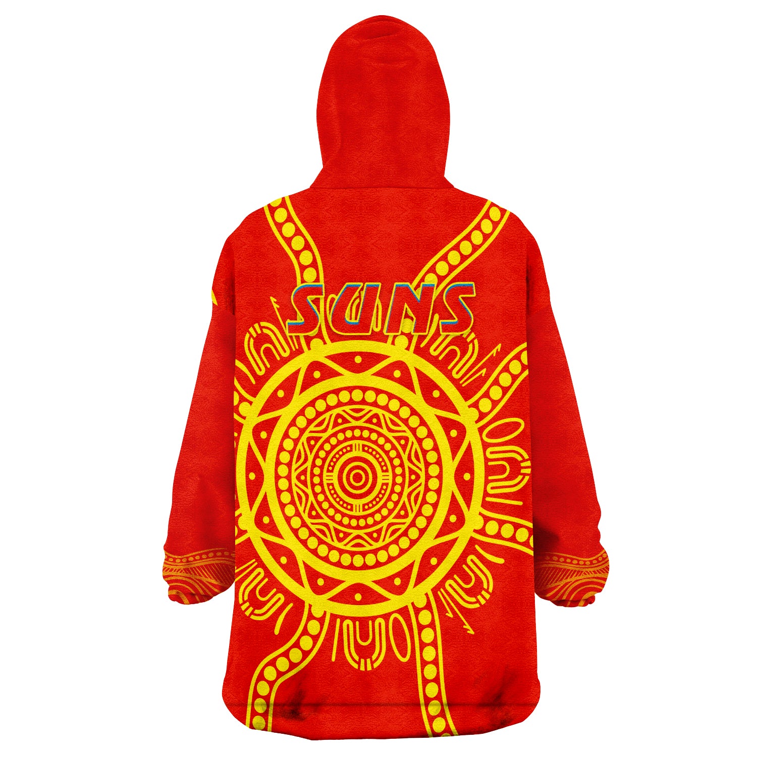 (Custom Personalised) Suns Football Simple Gold Coast Wearable Blanket Hoodie - Vibe Hoodie Shop