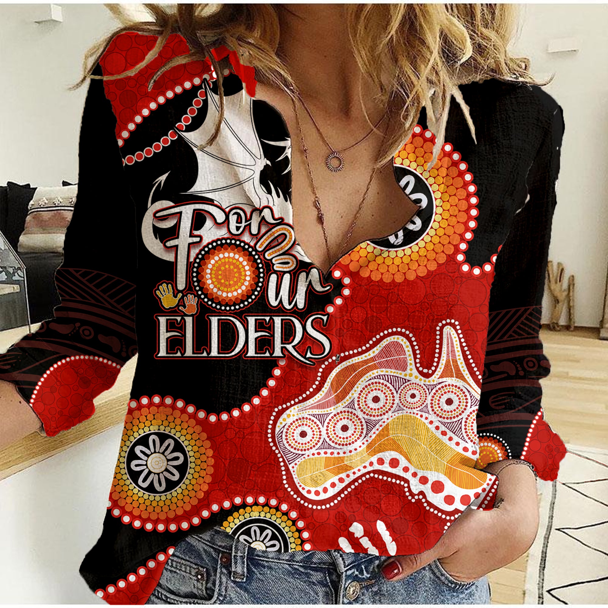 Personalised NAIDOC Week 2023 NRL Dragons For Our Elders Women Casual Shirt - Vibe Hoodie Shop