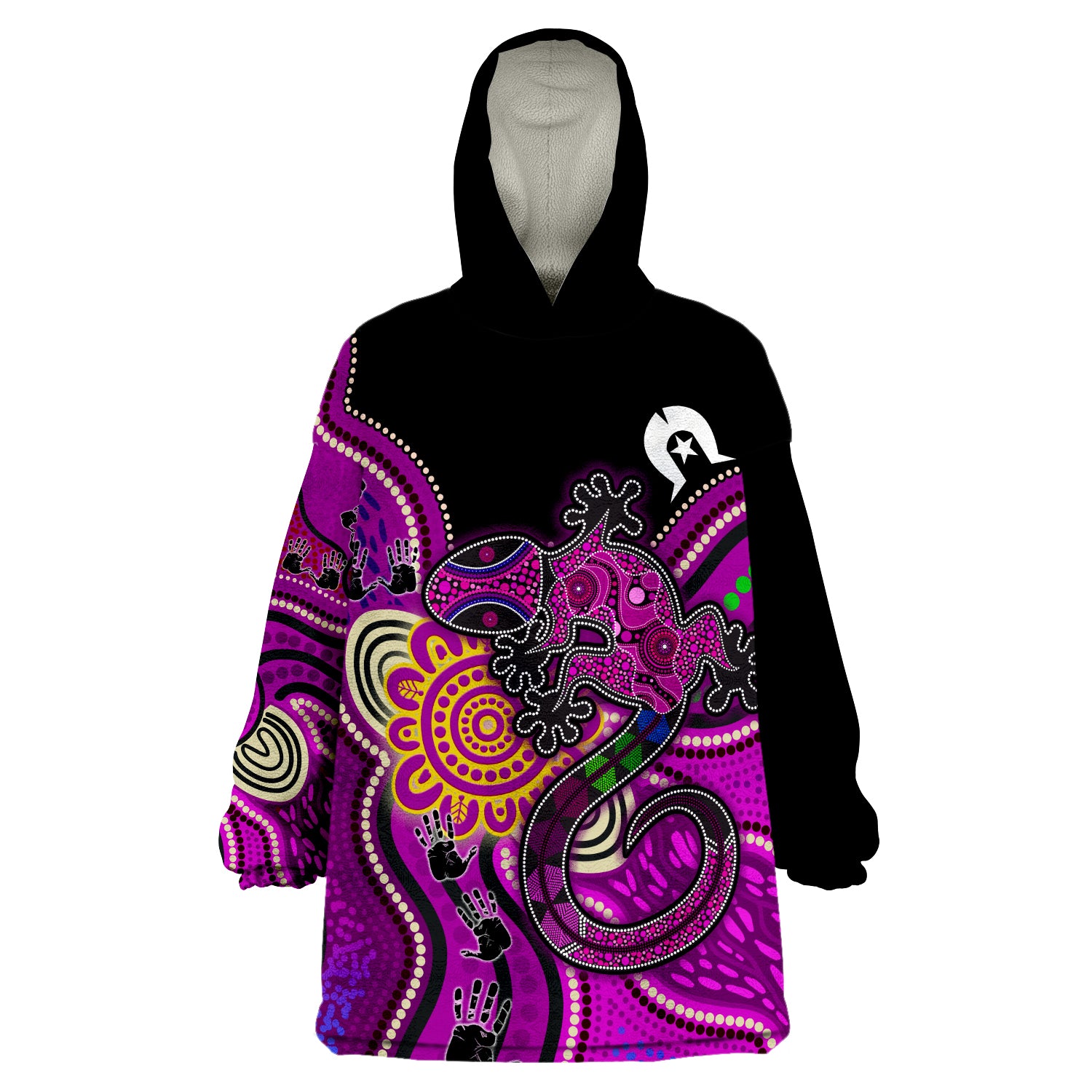 (Custom Personalised) NAIDOC Week 2022 Aboriginal Lizard Wearable Blanket Hoodie - Vibe Hoodie Shop