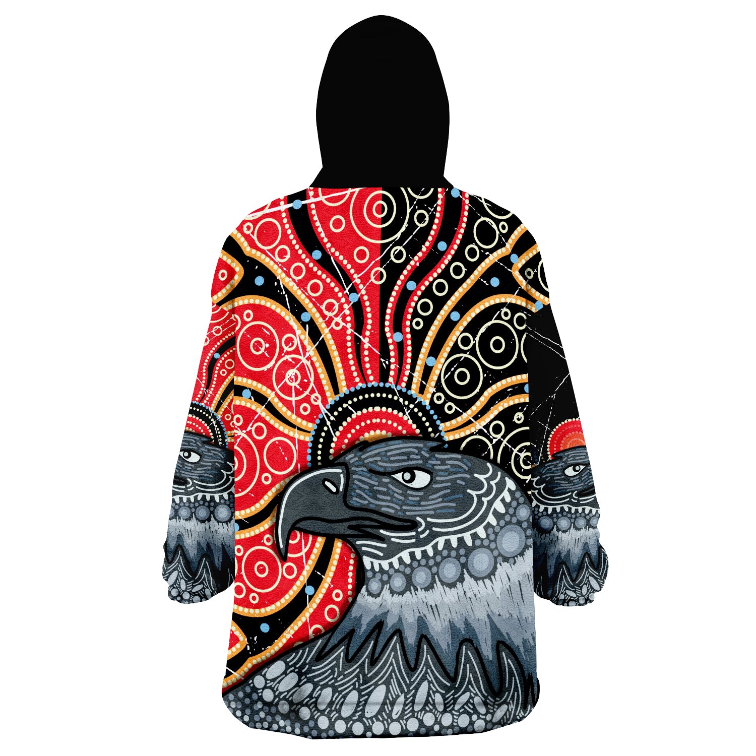 (Custom Personalised) Aboriginal Dot Eagles Victory Wearable Blanket Hoodie - Vibe Hoodie Shop