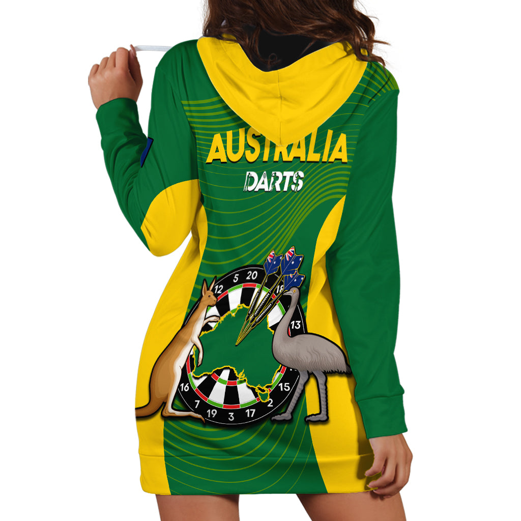 Australia Darts National Color Mix Kangaroo And Emu Hoodie Dress - Vibe Hoodie Shop