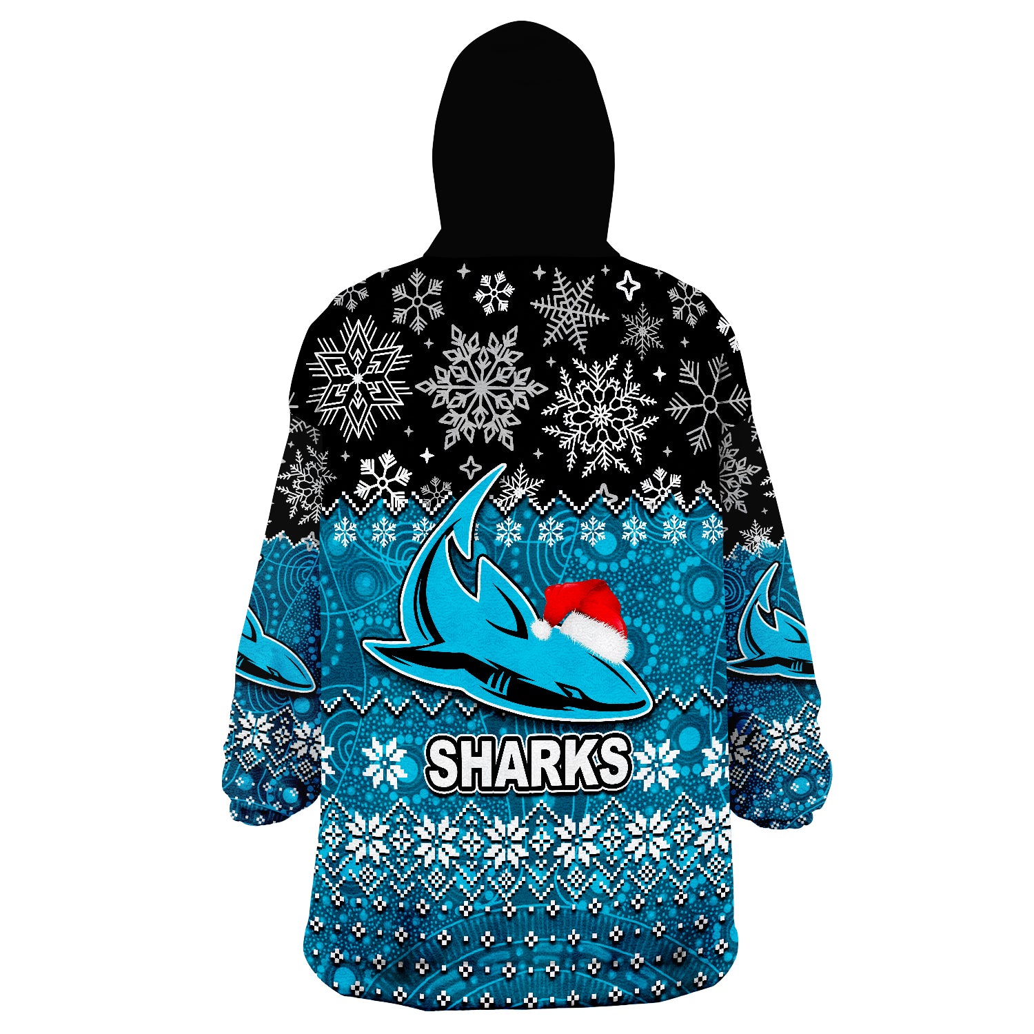 Sharks Rugby Christmas 2022 Wearable Blanket Hoodie - Vibe Hoodie Shop
