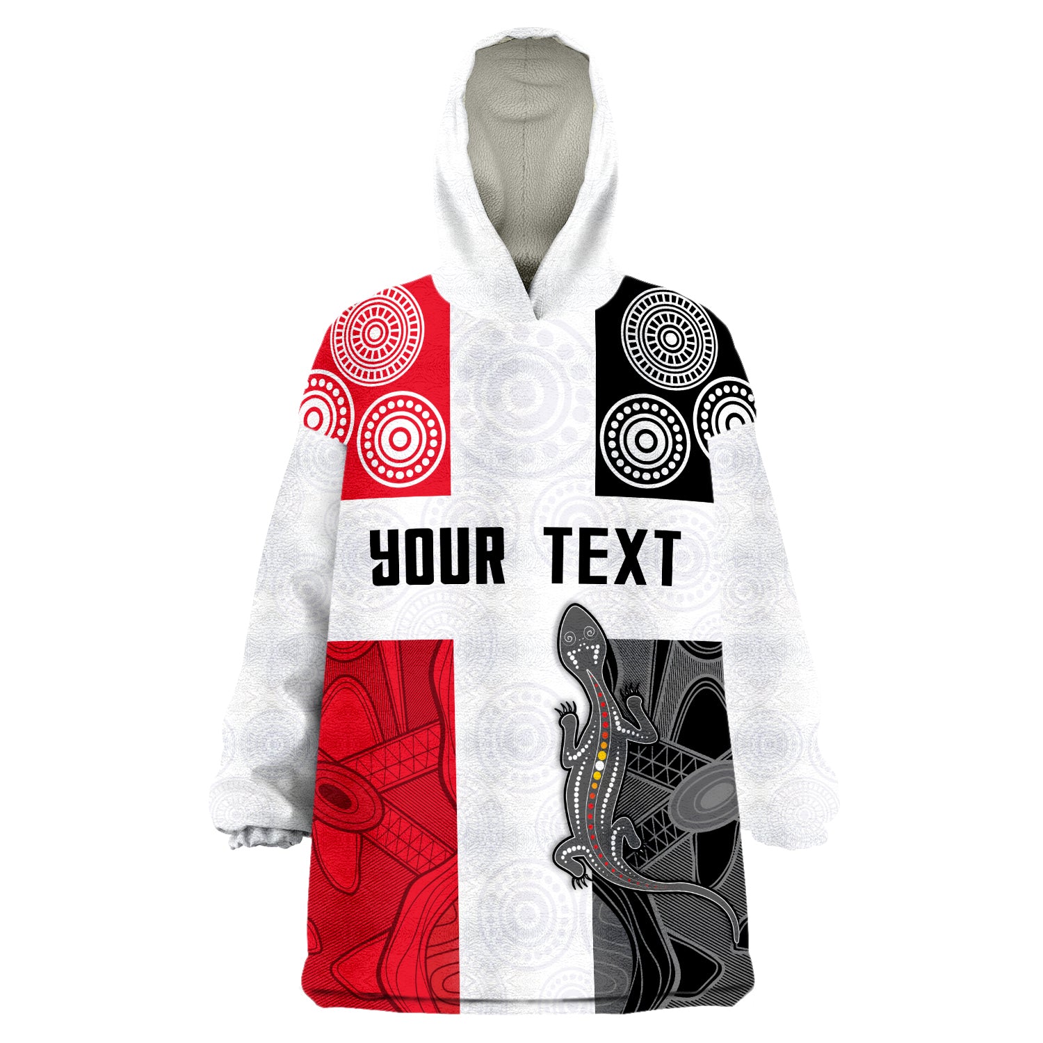 (Custom Personalised) Saints Football St Kilda Indigenous Wearable Blanket Hoodie - Vibe Hoodie Shop