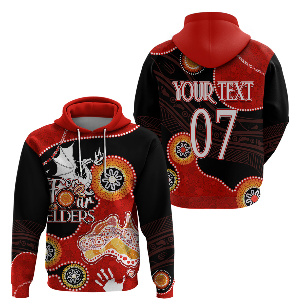 Personalised NAIDOC Week 2023 NRL Dragons For Our Elders Hoodie LT7 - Vibe Hoodie Shop
