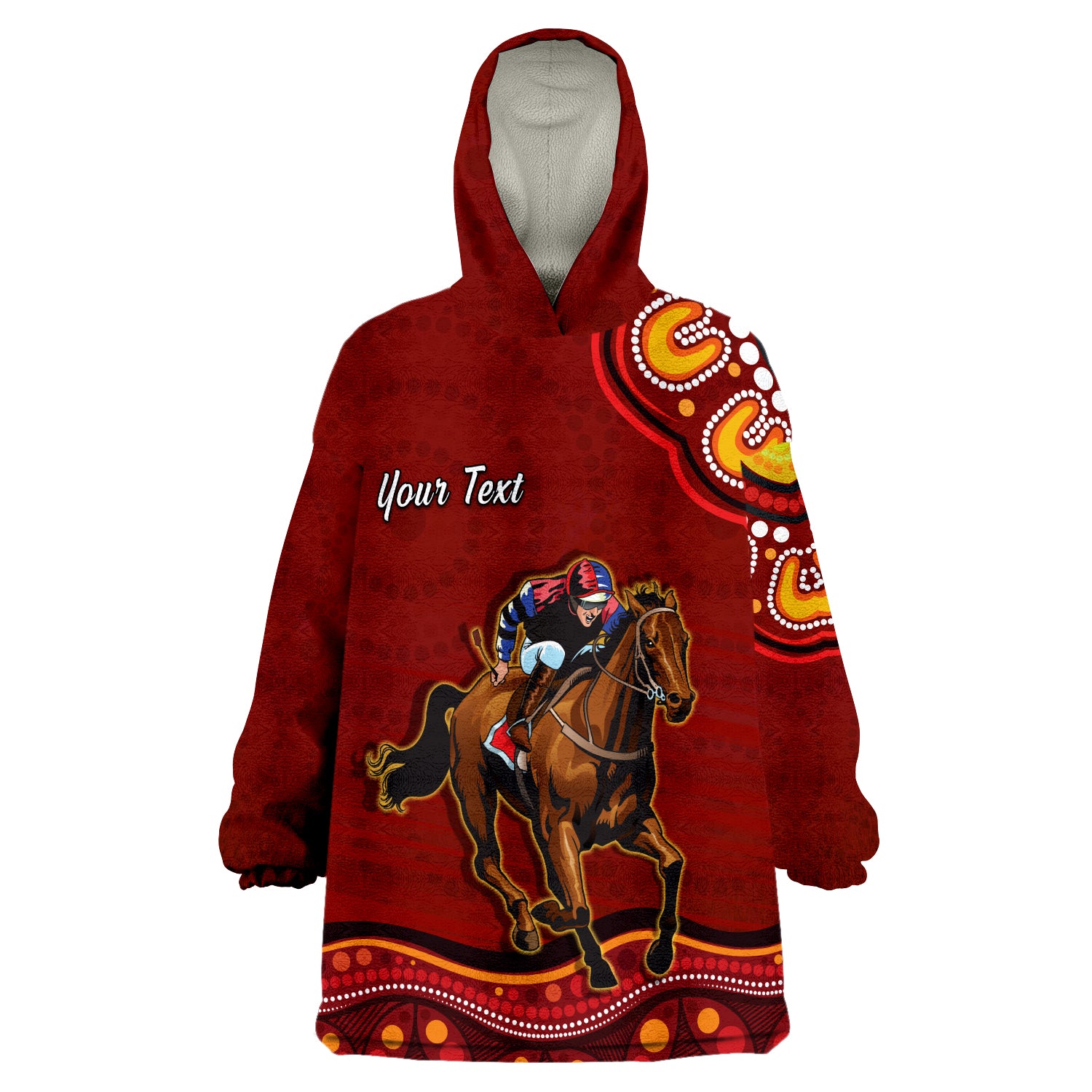 (Custom Personalised) Launceston Cup 2022 Australia Aboriginal Red Horse Lovers Wearable Blanket Hoodie - Vibe Hoodie Shop