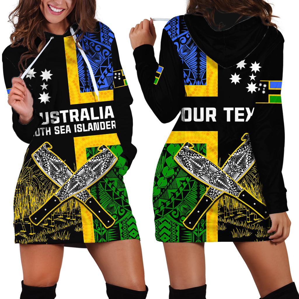 (Custom Personalised) Australian South Sea Islanders Flag Style Hoodie Dress - Vibe Hoodie Shop