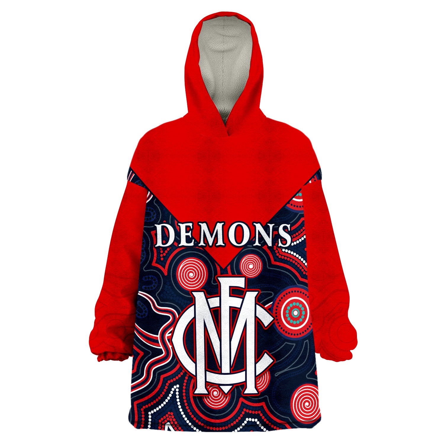 (Custom Personalised) Melbourne Demons 2022 - We are the Champions Wearable Blanket Hoodie - Vibe Hoodie Shop