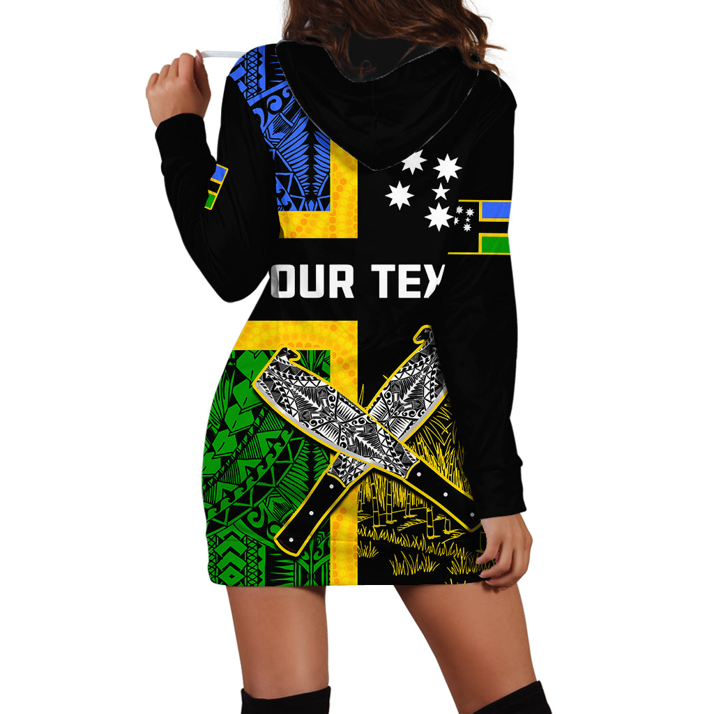 (Custom Personalised) Australian South Sea Islanders Flag Style Hoodie Dress - Vibe Hoodie Shop