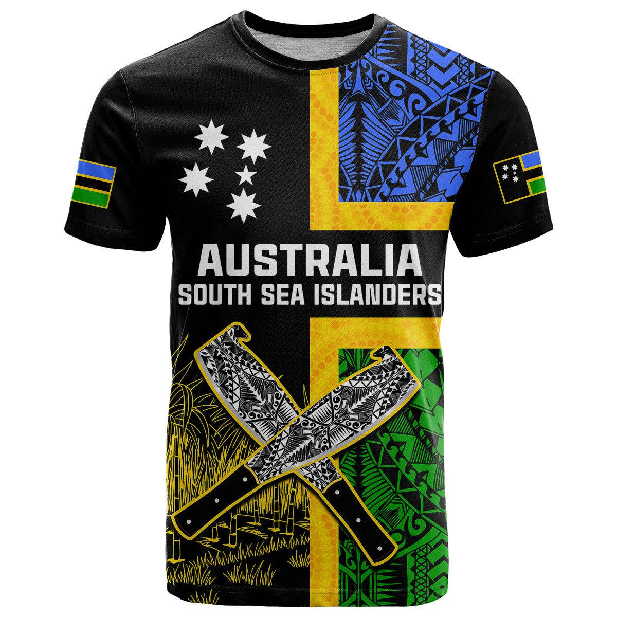 (Custom Personalised) Australian South Sea Islanders Flag Style T Shirt - Vibe Hoodie Shop