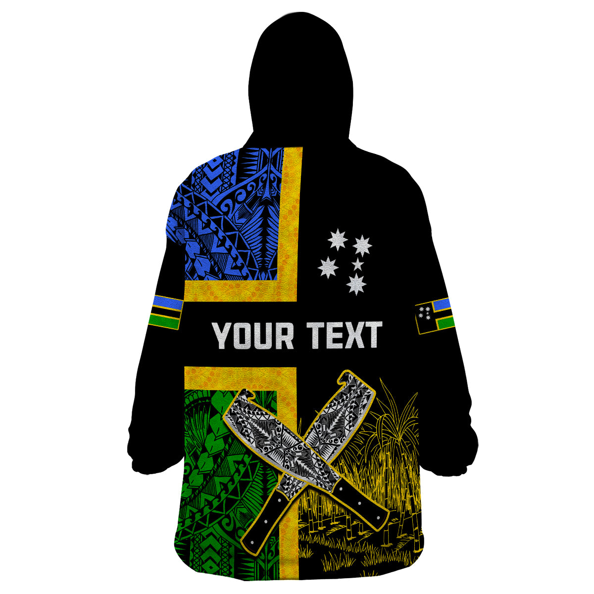 (Custom Personalised) Australian South Sea Islanders Flag Style Wearable Blanket Hoodie - Vibe Hoodie Shop