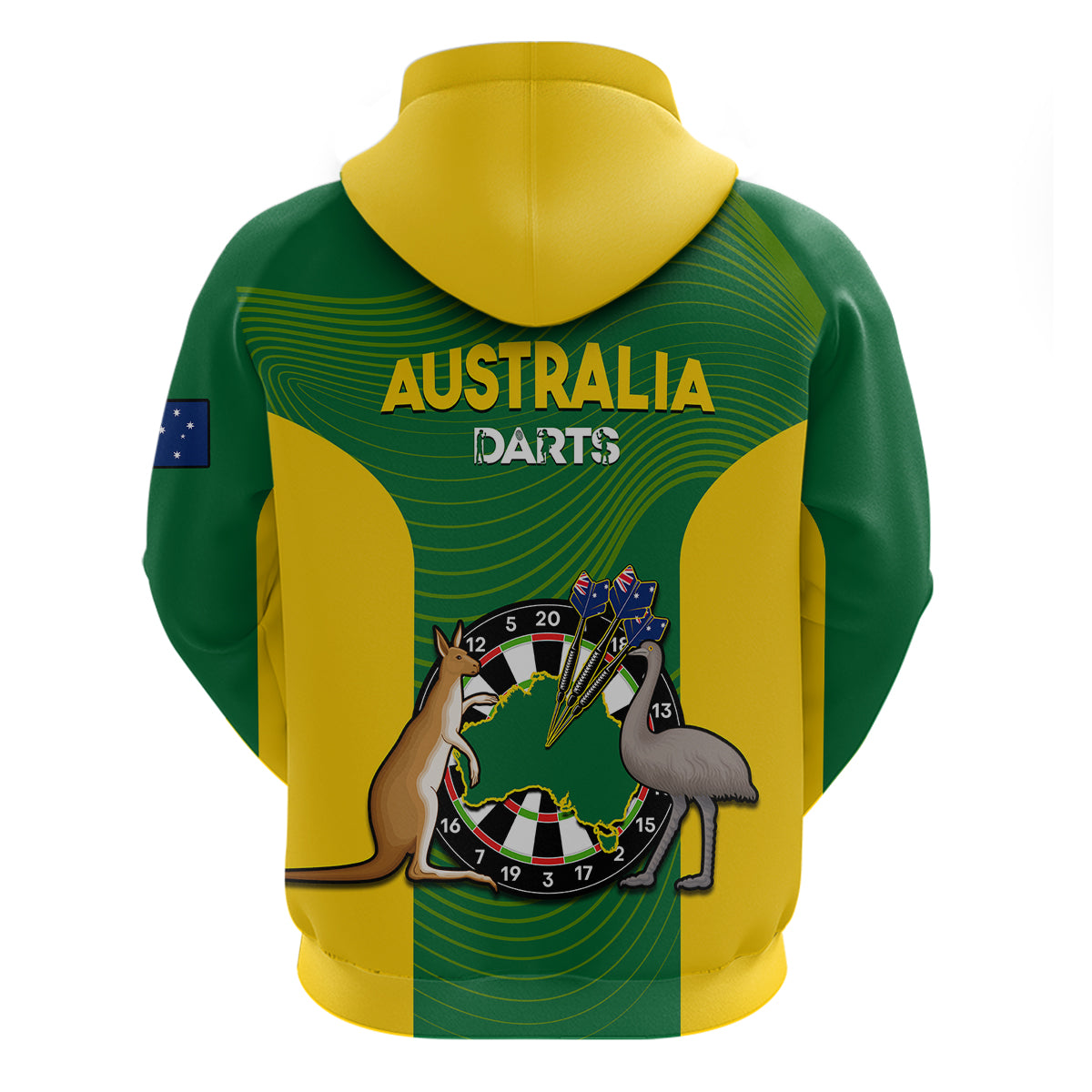 Australia Darts National Color Mix Kangaroo And Emu Hoodie - Vibe Hoodie Shop