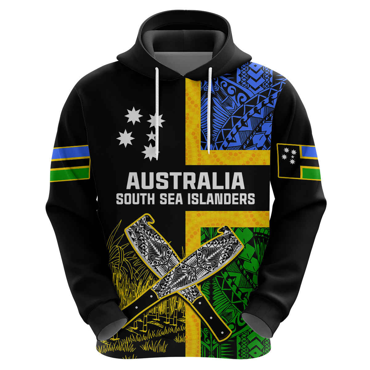 (Custom Personalised) Australian South Sea Islanders Flag Style Hoodie - Vibe Hoodie Shop
