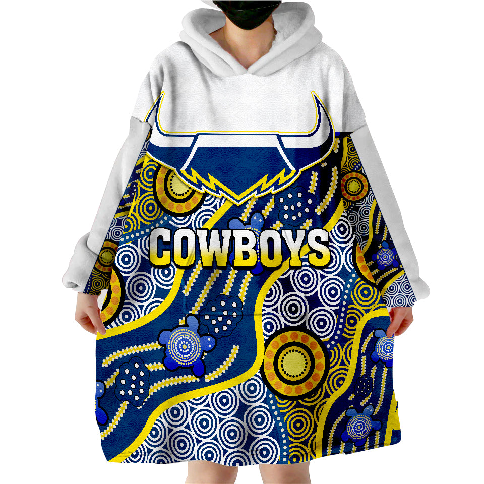 Cowboys North Queensland Indigenous Wearable Blanket Hoodie - Vibe Hoodie Shop