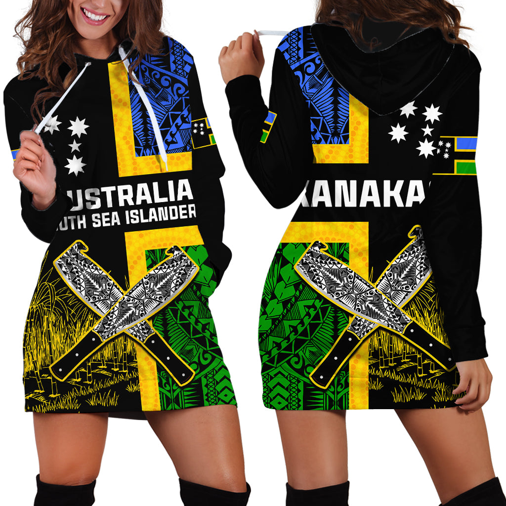 Australian South Sea Islanders Flag Style Hoodie Dress - Vibe Hoodie Shop