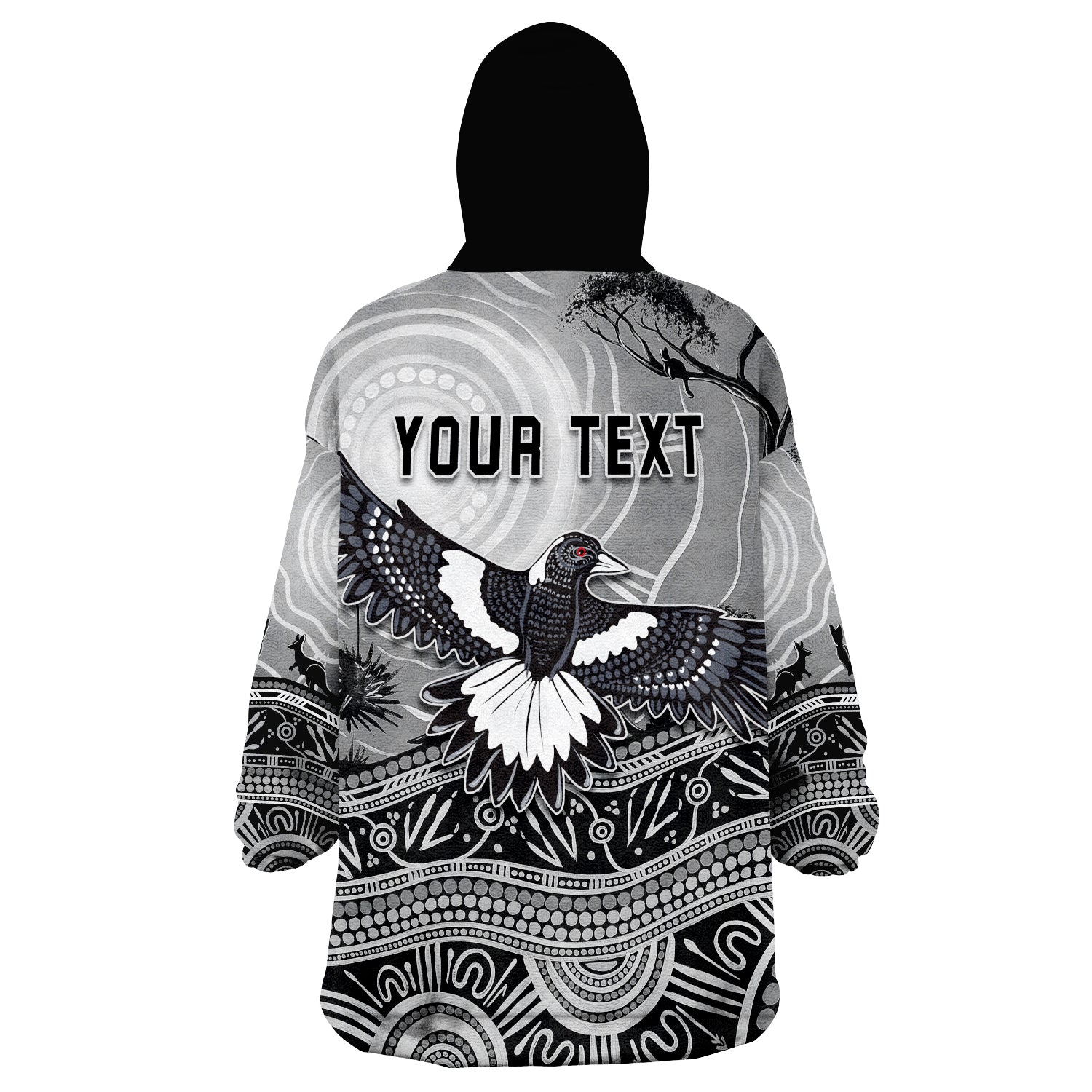 (Custom Personalised) Magpies Lovers New Life Wearable Blanket Hoodie - Vibe Hoodie Shop