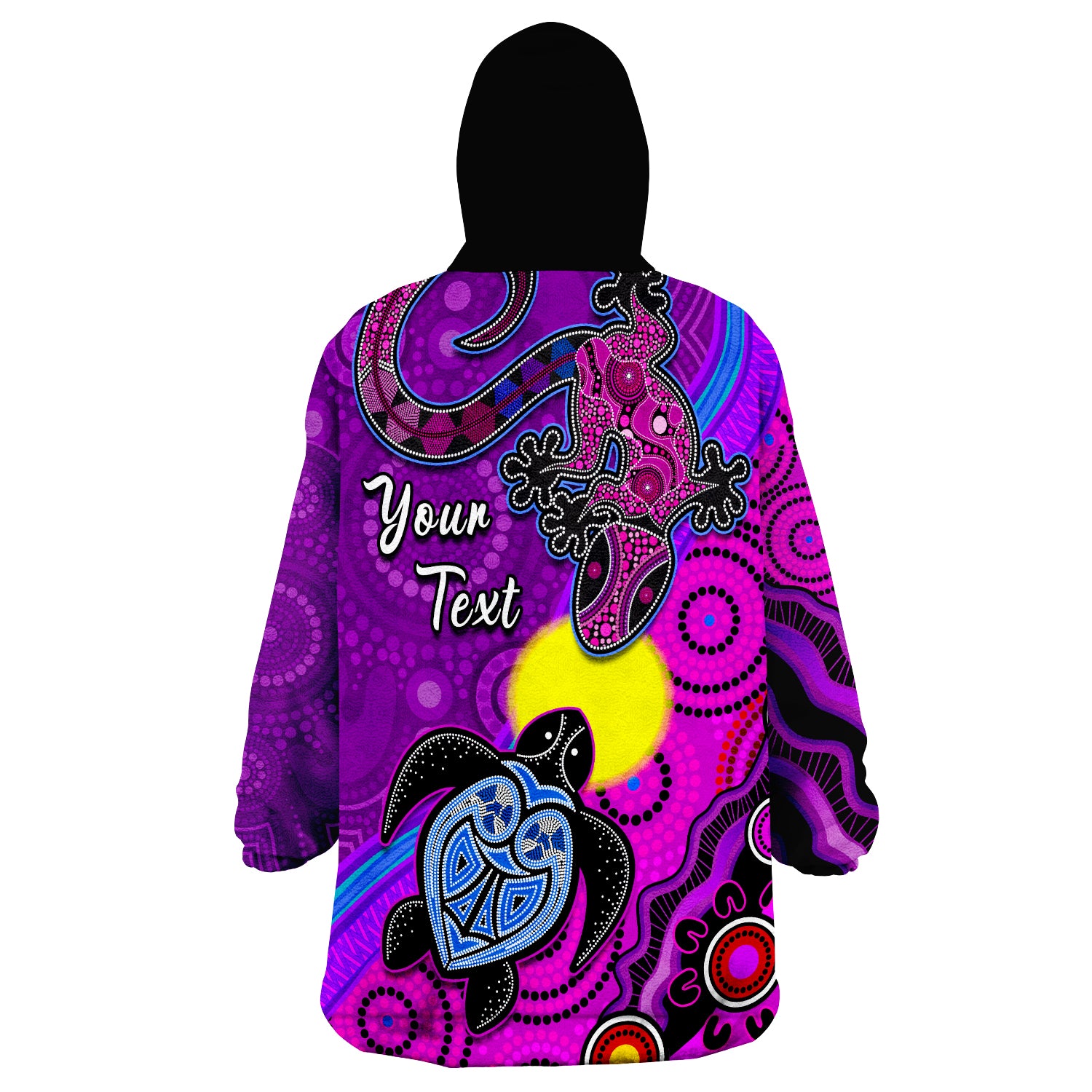 (Custom Personalised) Australia Lizard and Turtle Aboriginal Art Beautiful Life Wearable Blanket Hoodie - Vibe Hoodie Shop