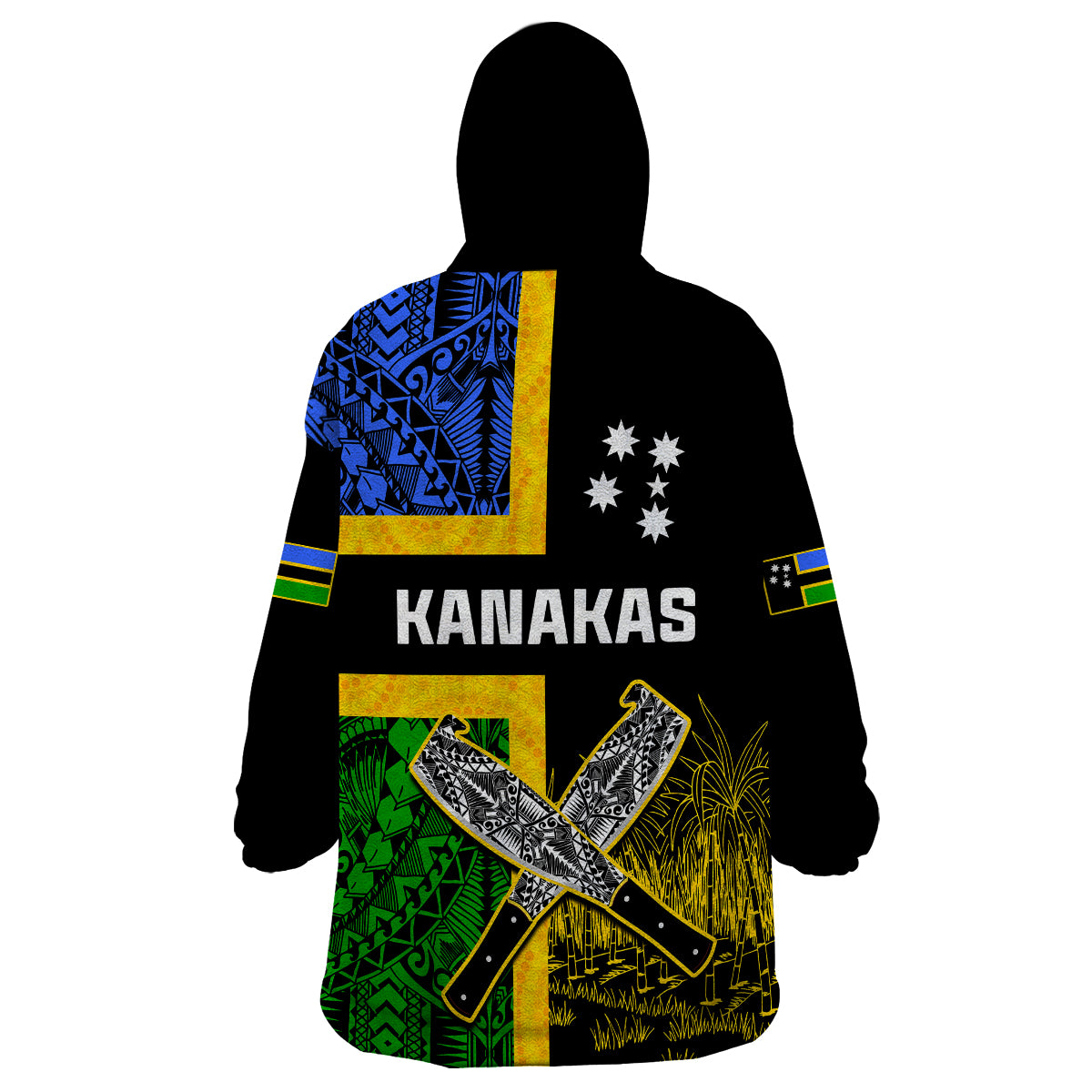 Australian South Sea Islanders Flag Style Wearable Blanket Hoodie - Vibe Hoodie Shop