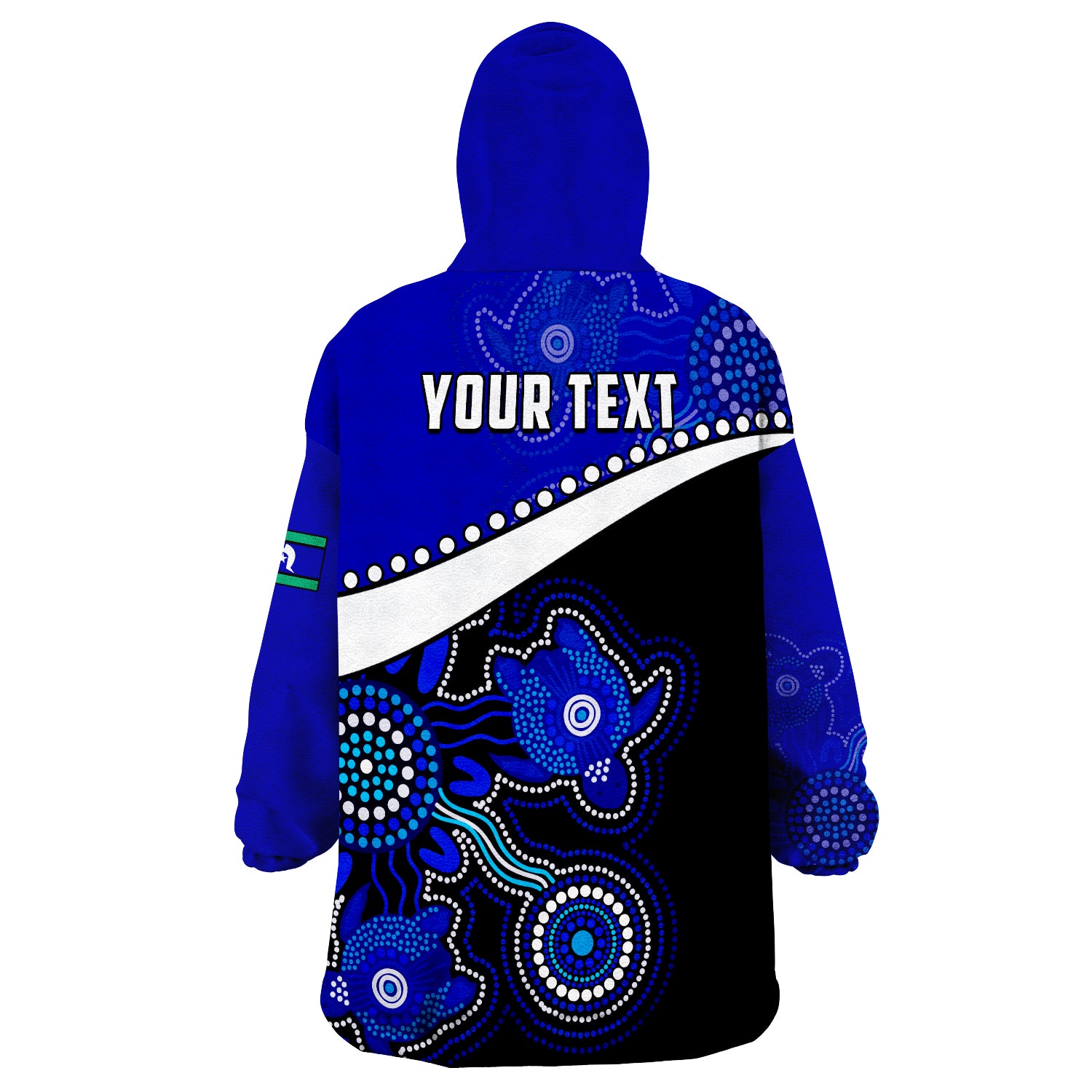 (Custom Personalised) NAIDOC Week 2022 Torres Strait Islanders Version Blue Aboriginal Turtles Wearable Blanket Hoodie - Vibe Hoodie Shop