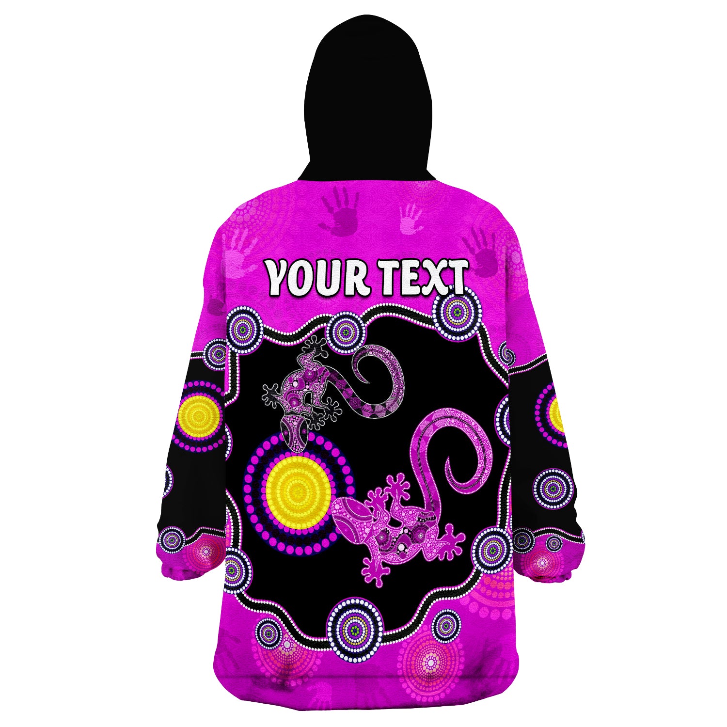 (Custom Personalised) Aboriginal Lizard  Attracted Australia Version Purple Wearable Blanket Hoodie - Vibe Hoodie Shop