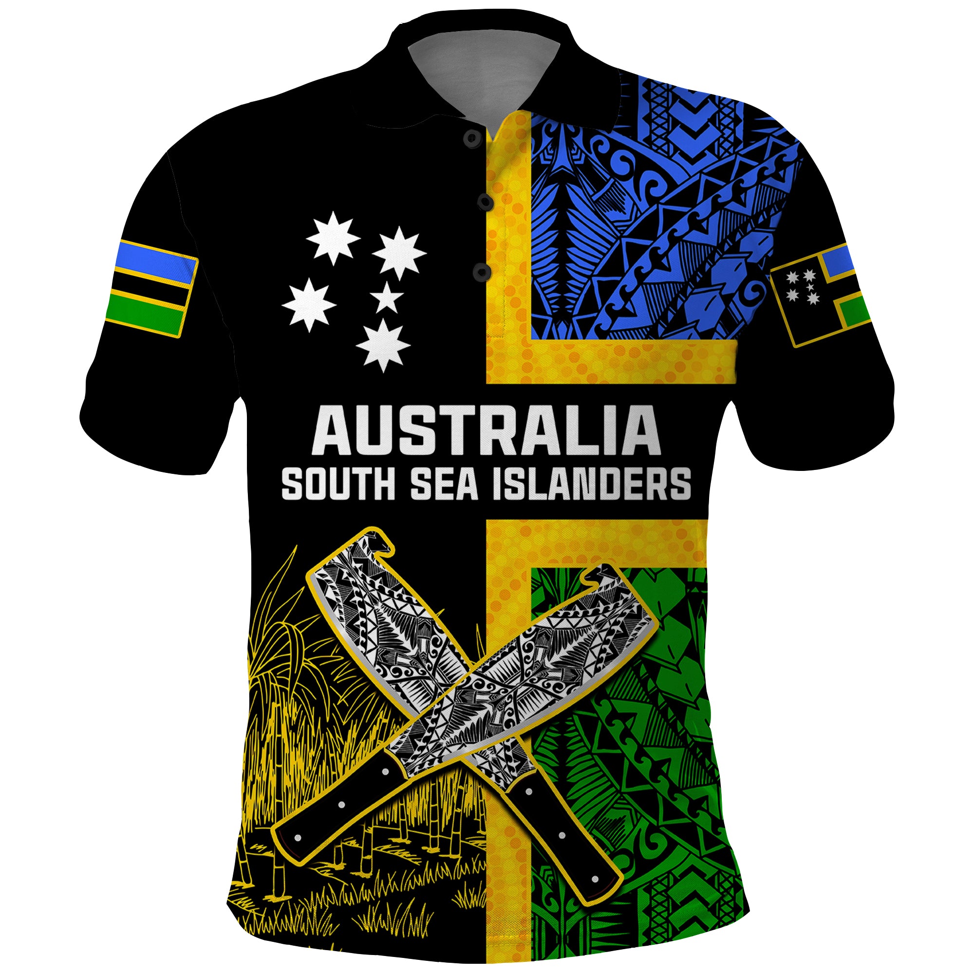 Australian South Sea Islanders Flag Style Polo Shirt - Vibe Hoodie Shop