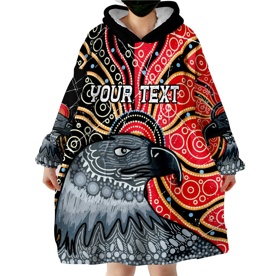 (Custom Personalised) Aboriginal Dot Eagles Victory Wearable Blanket Hoodie - Vibe Hoodie Shop