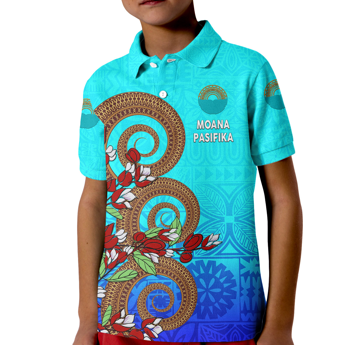 (Custom Personalised) Moana Pasifika Super Rugby Tapa Pacific Island Tapa Tagimaucia Vibes Kid Polo Shirt - Vibe Hoodie Shop