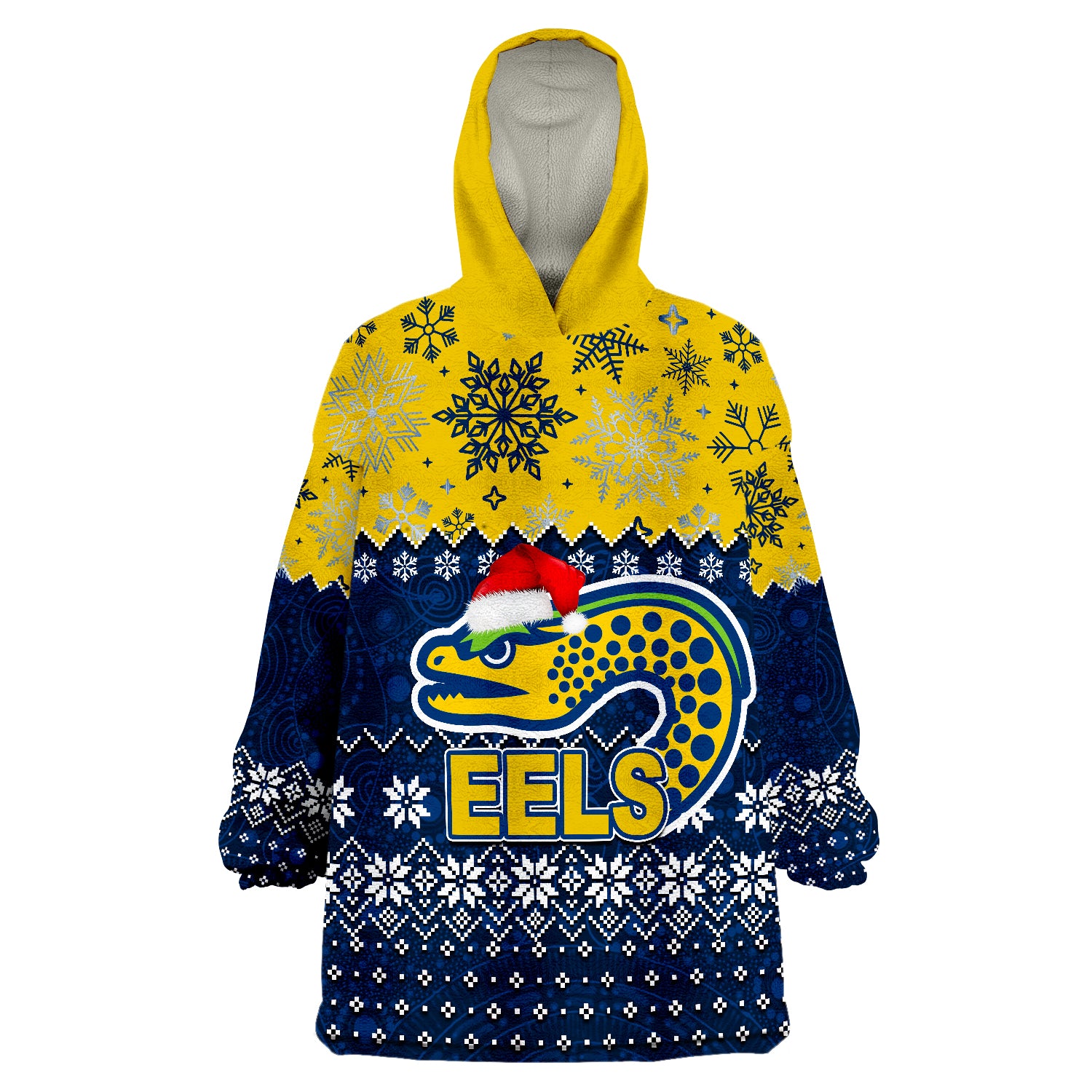 Eels Rugby Christmas 2022 Wearable Blanket Hoodie - Vibe Hoodie Shop