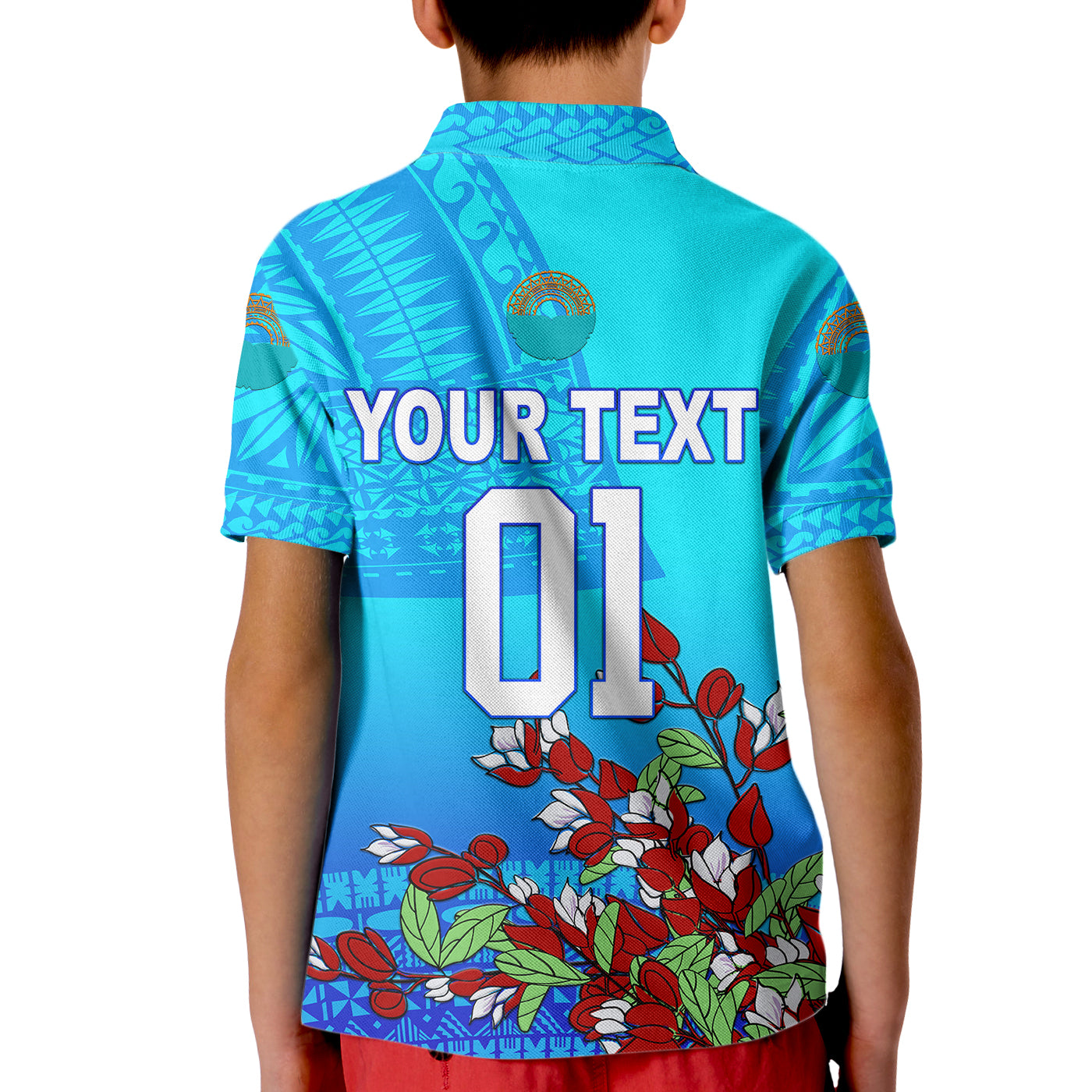 (Custom Personalised) Moana Pasifika Super Rugby Tapa Pacific Island Tagimaucia Flower Kid Polo Shirt - Vibe Hoodie Shop