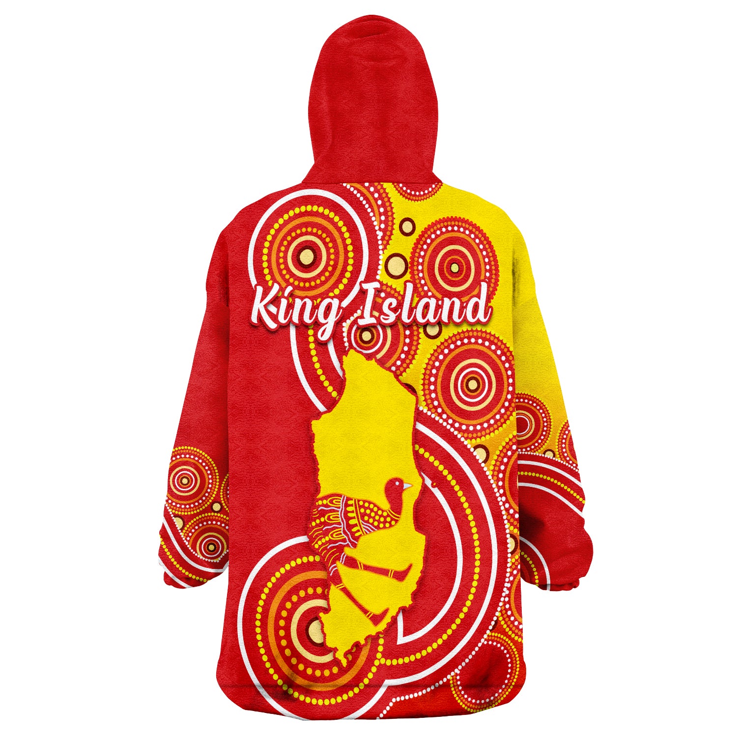 (Custom Personalised) King Islands Emu Aboriginal Tasmania Australia Wearable Blanket Hoodie - Vibe Hoodie Shop