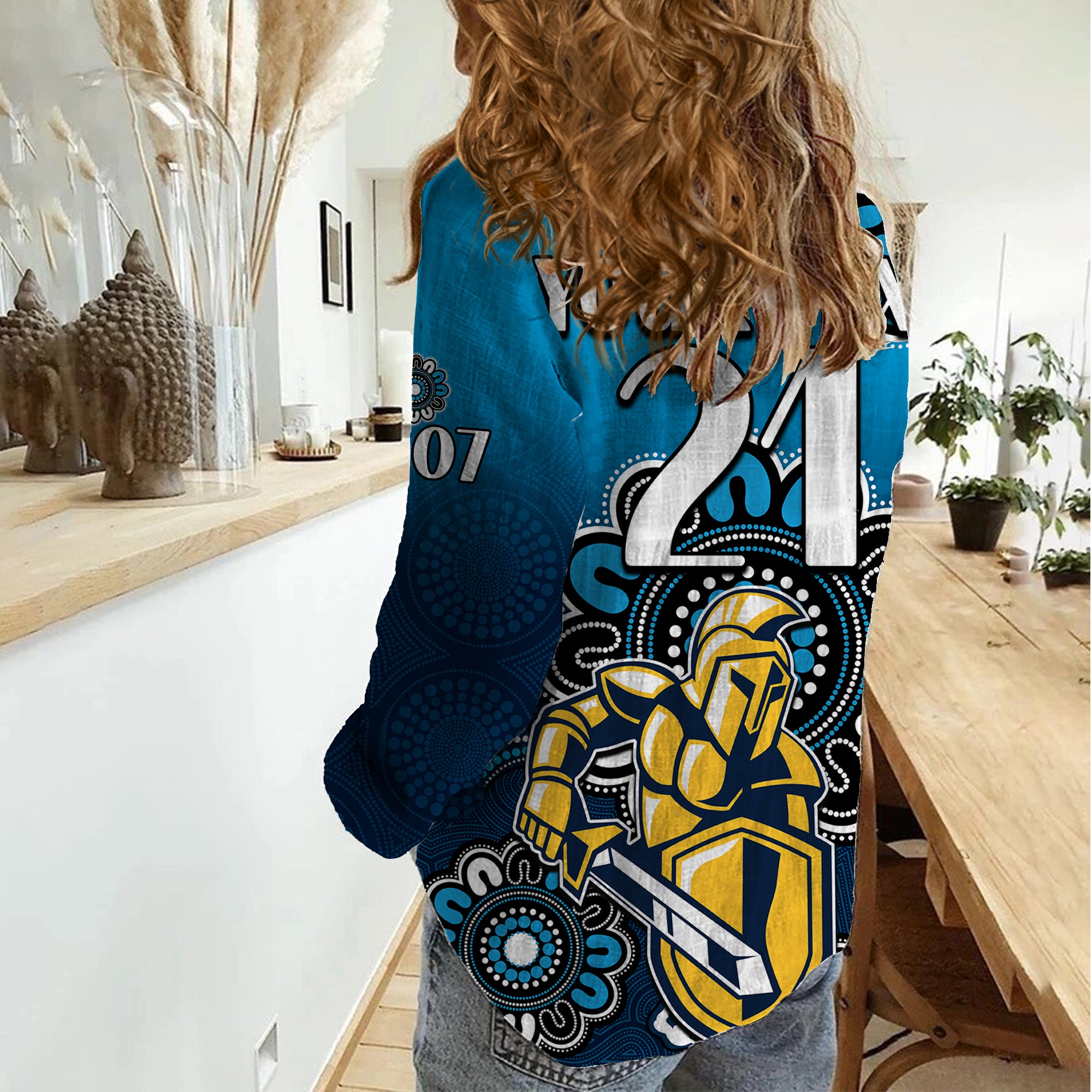 (Custom Personalised) NRL Gold Coast Titans Rugby GLD 2007 Aboriginal Women Casual Shirt - Vibe Hoodie Shop