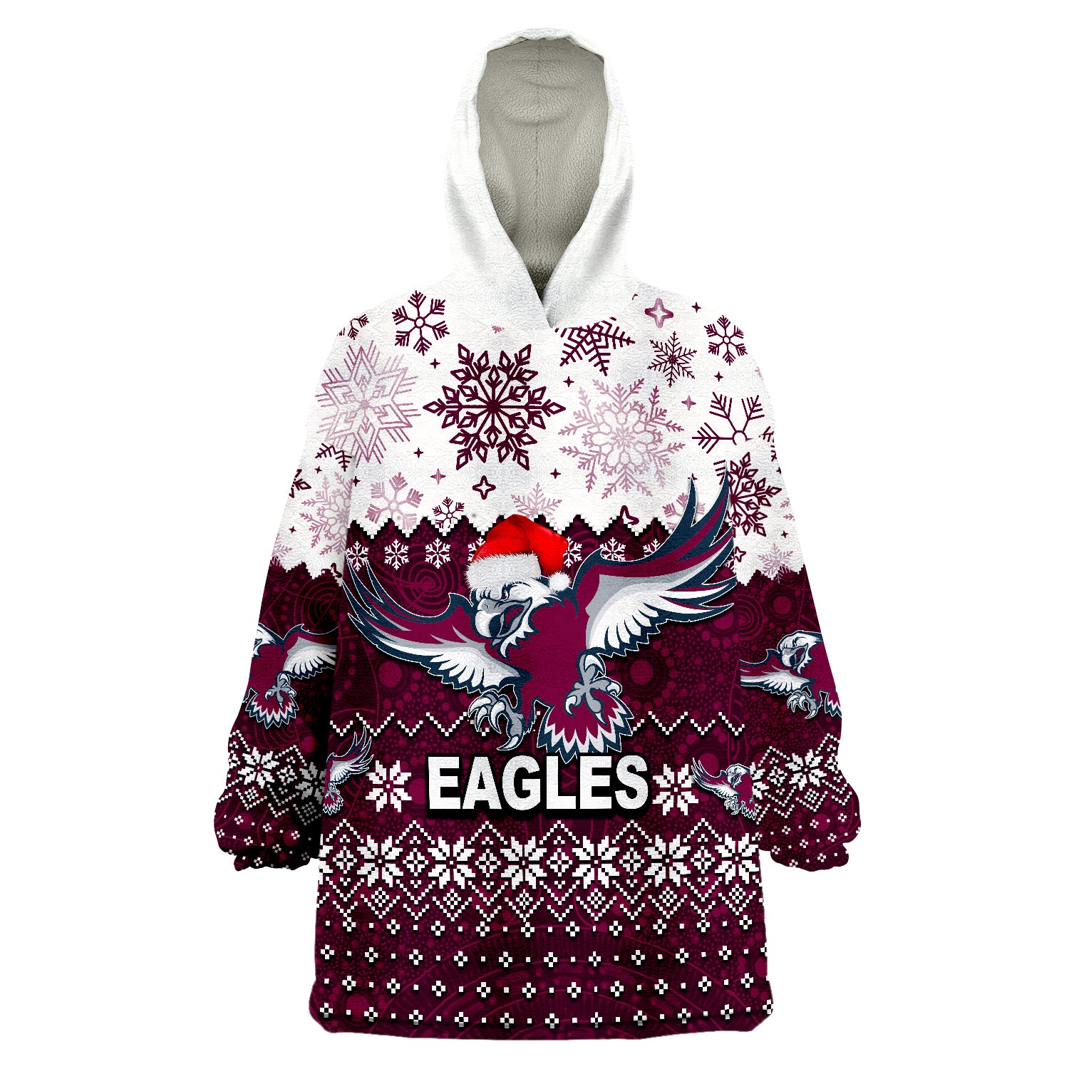 Eagles Rugby Christmas 2022 Wearable Blanket Hoodie - Vibe Hoodie Shop