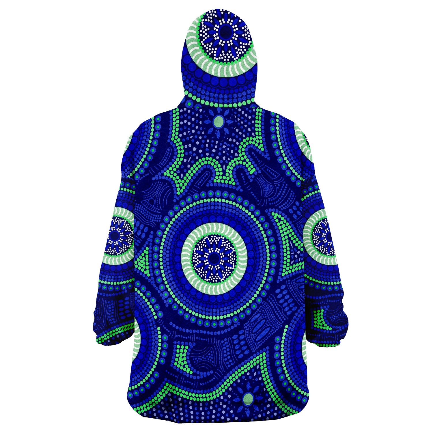 Aboriginal Human Dot Painting Art - Torres Strait Wearable Blanket Hoodie - Vibe Hoodie Shop