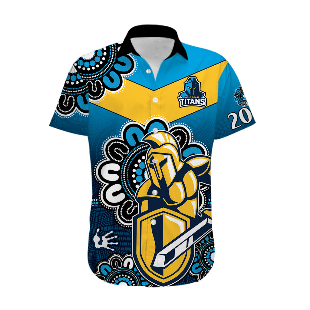 NRL Gold Coast Titans Rugby GLD 2007 Aboriginal Hawaiian Shirt - Vibe Hoodie Shop