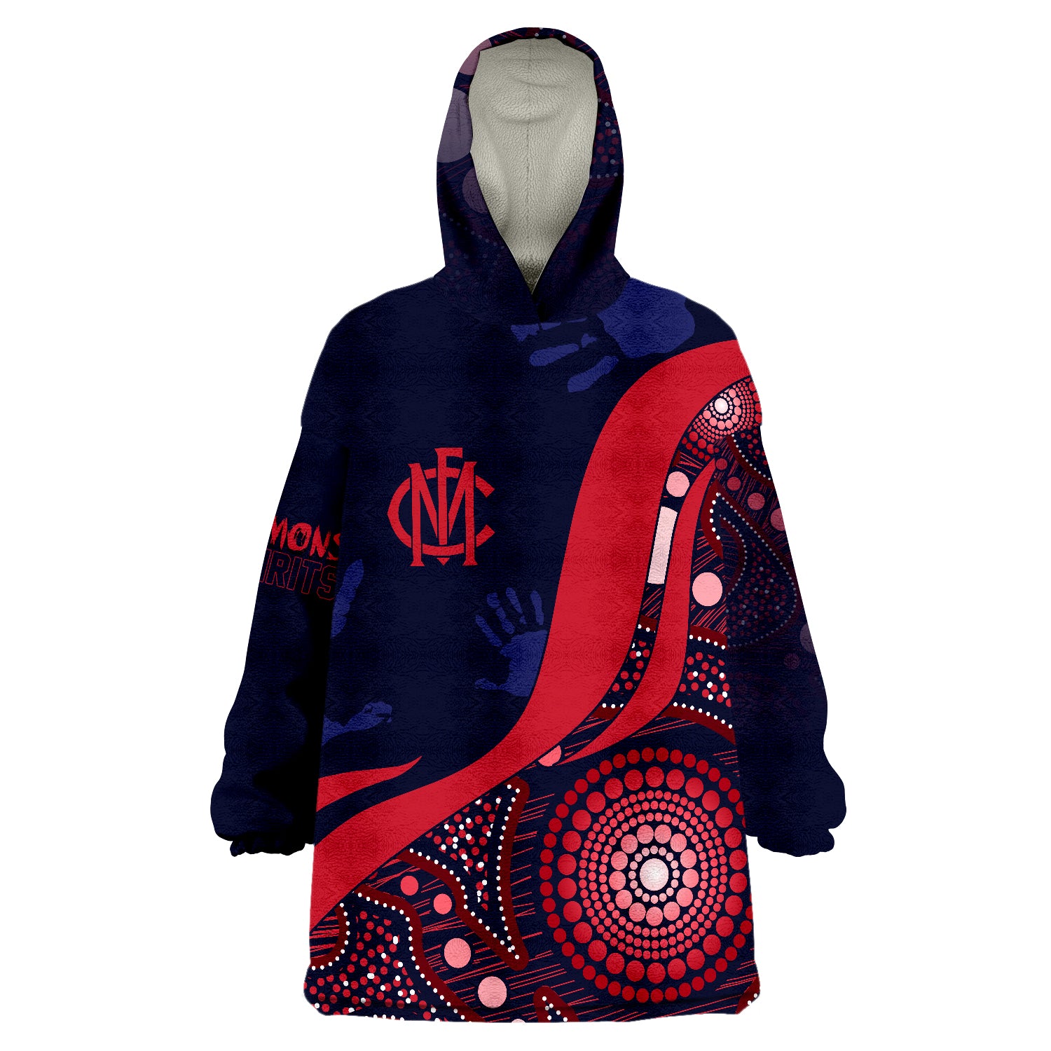 Personalised Melbourne Dees Aboriginal Demons Spirit Wearable Blanket Hoodie - Vibe Hoodie Shop