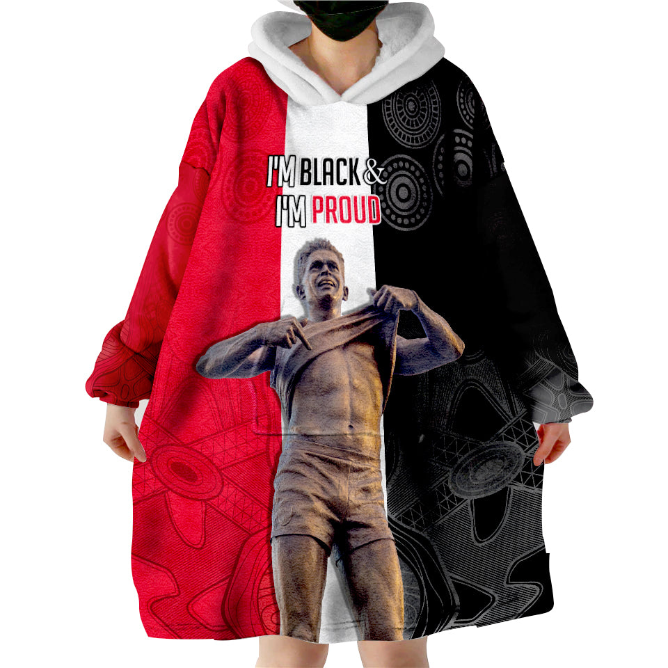 (Custom Personalised) Saints Football Proud Nicky Winmar Wearable Blanket Hoodie - Vibe Hoodie Shop