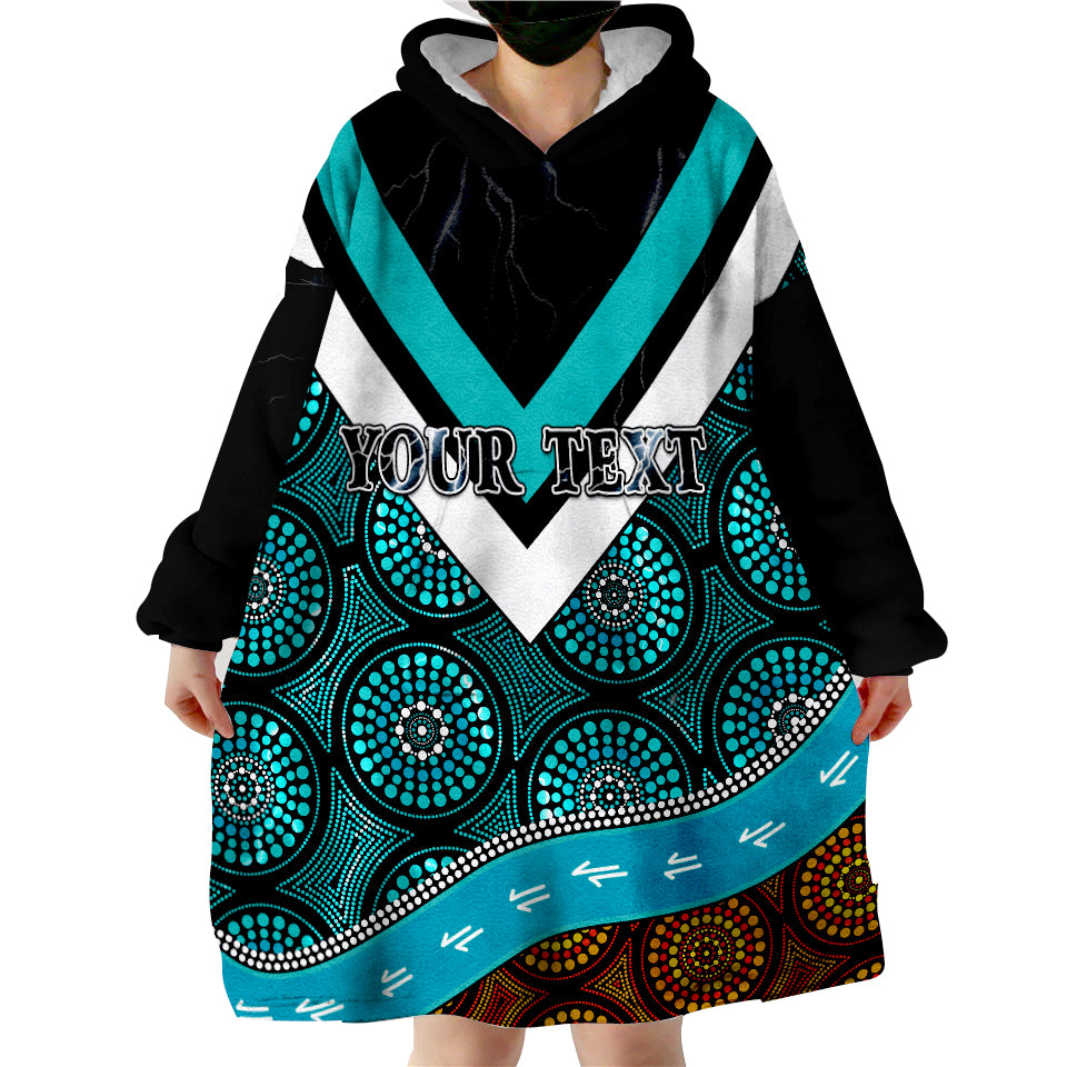 (Custom Personalised) Power Indigenous 2022 Proud Port Adelaide Wearable Blanket Hoodie - Vibe Hoodie Shop