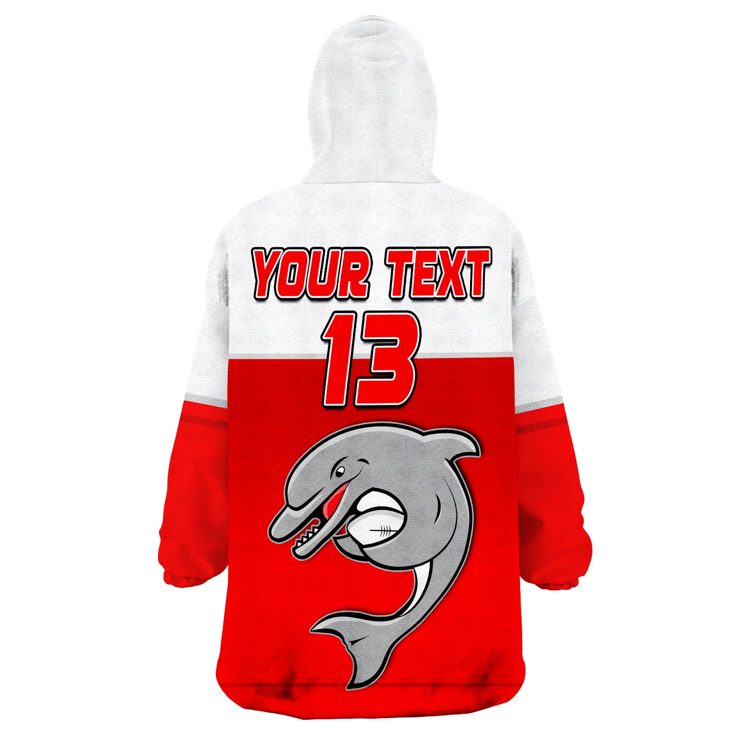 (Custom Text and Number) Dolphins Rugby Simple Style New History Wearable Blanket Hoodie - Vibe Hoodie Shop