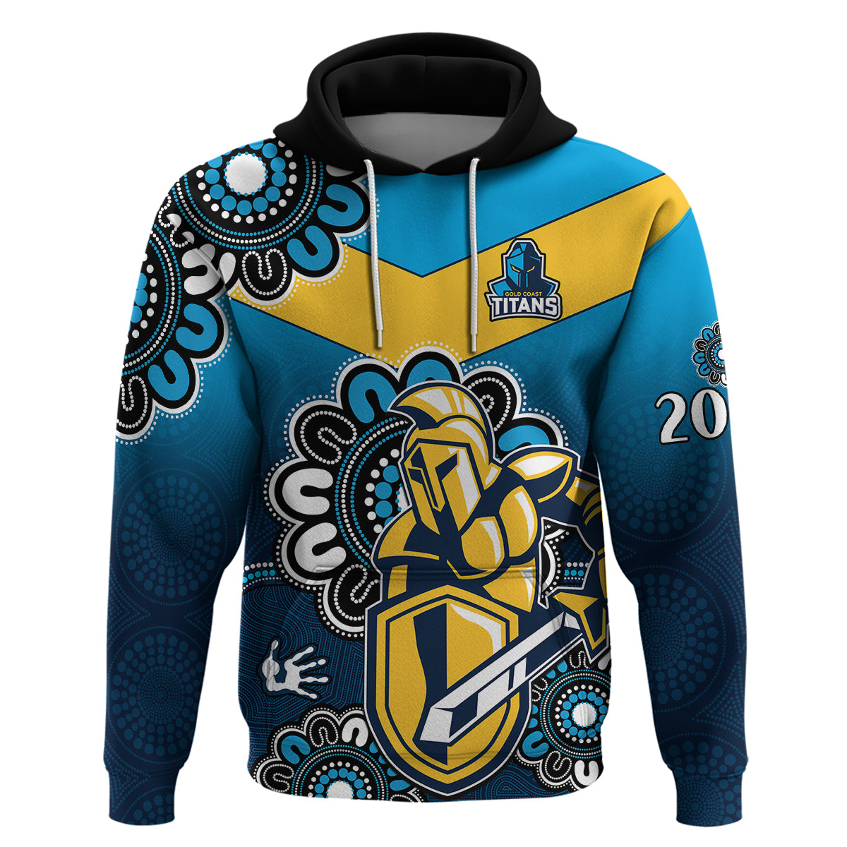 NRL Gold Coast Titans Rugby GLD 2007 Aboriginal Hoodie LT9 - Vibe Hoodie Shop