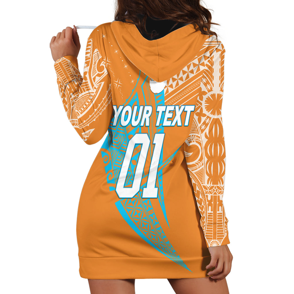 (Custom Personalised) Moana Pasifika Super Rugby Tapa Pacific Island Original - Orange Hoodie Dress - Vibe Hoodie Shop