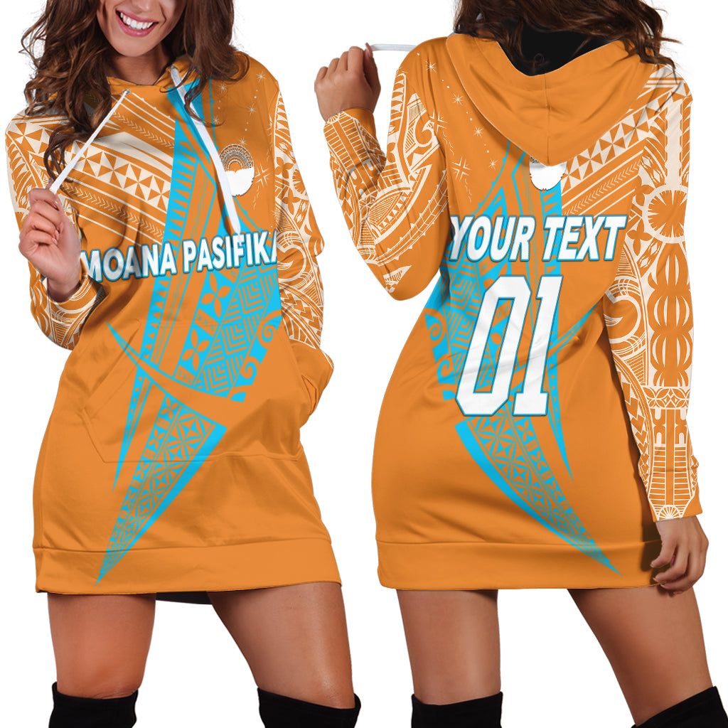 (Custom Personalised) Moana Pasifika Super Rugby Tapa Pacific Island Original - Orange Hoodie Dress - Vibe Hoodie Shop