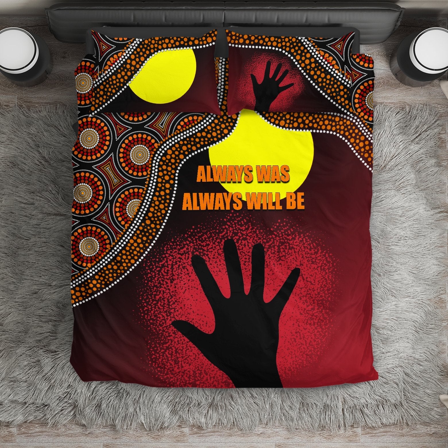 NAIDOC Bedding Set, NAIDOC Week 2020 Always Was, Always Will Be With A Hand - Vibe Hoodie Shop