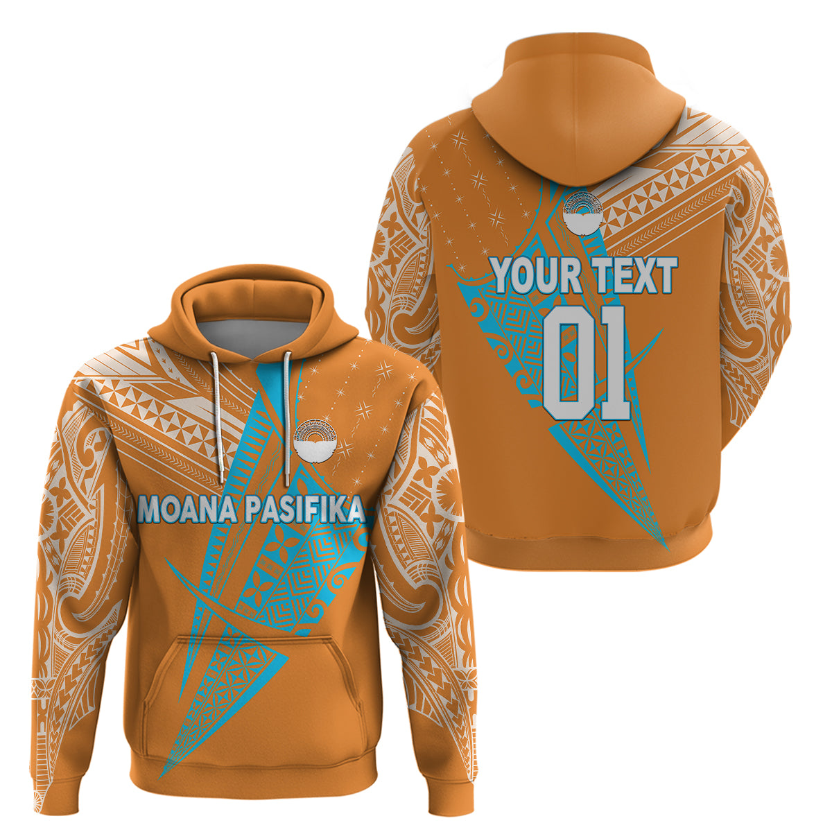 (Custom Personalised) Moana Pasifika Super Rugby Tapa Pacific Island Original - Orange Hoodie LT8 - Vibe Hoodie Shop