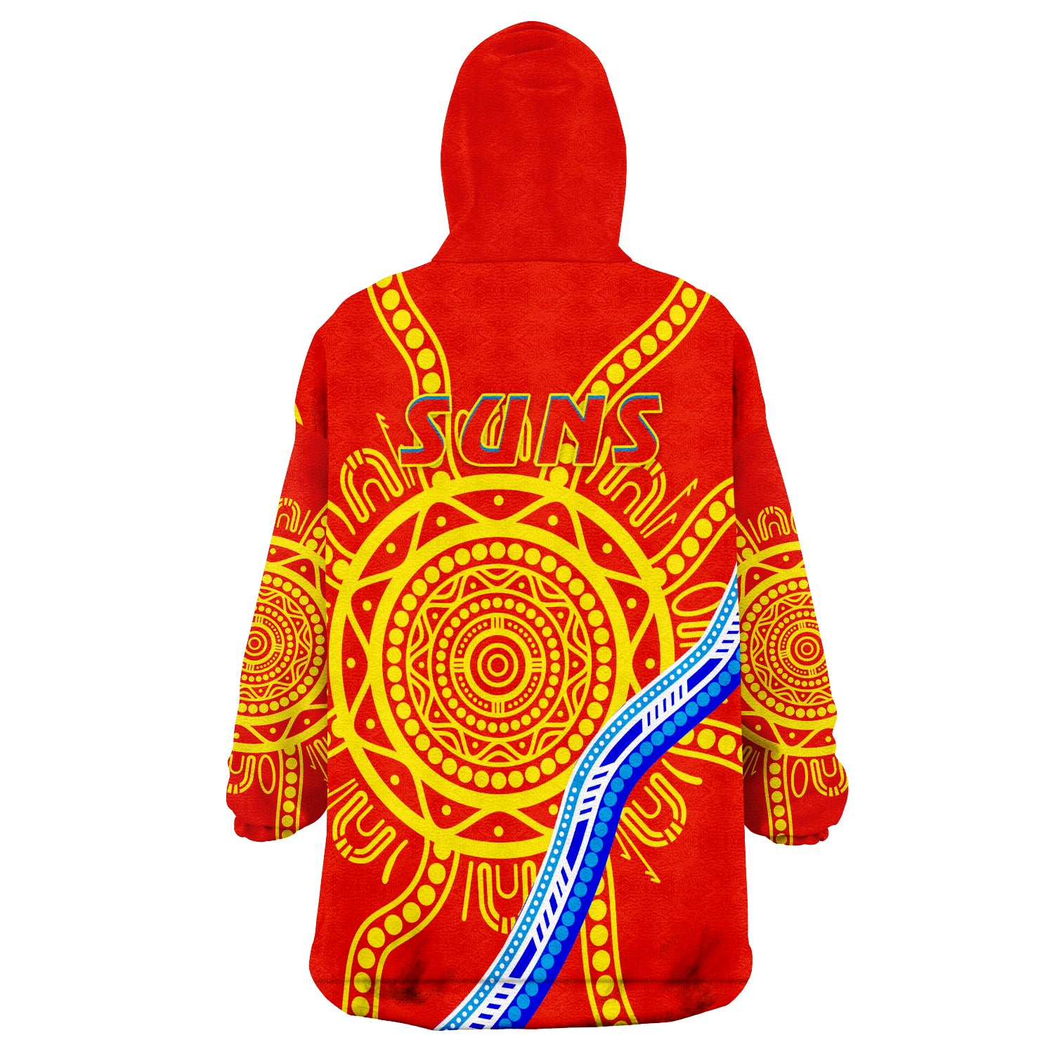(Custom Personalised) Suns Football Royal Gold Coast Wearable Blanket Hoodie - Vibe Hoodie Shop